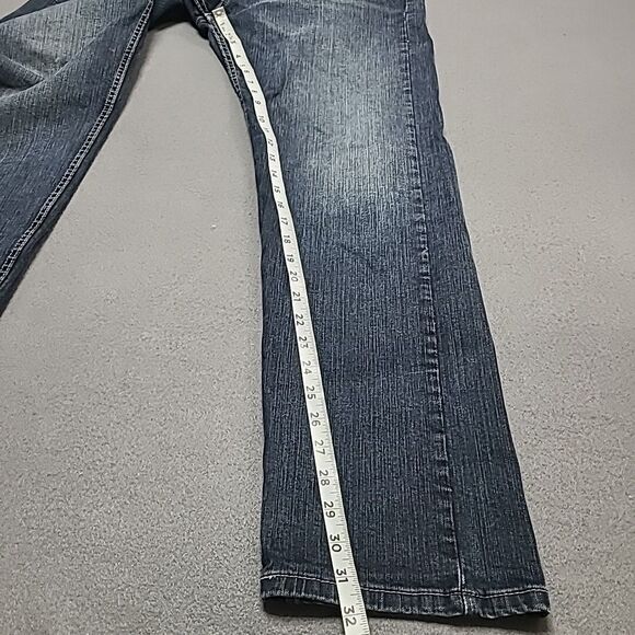 Levis 505 Mens Jeans 36x32 Blue Faded Front Slim Straight Denim Pants - Picture 2 of 8